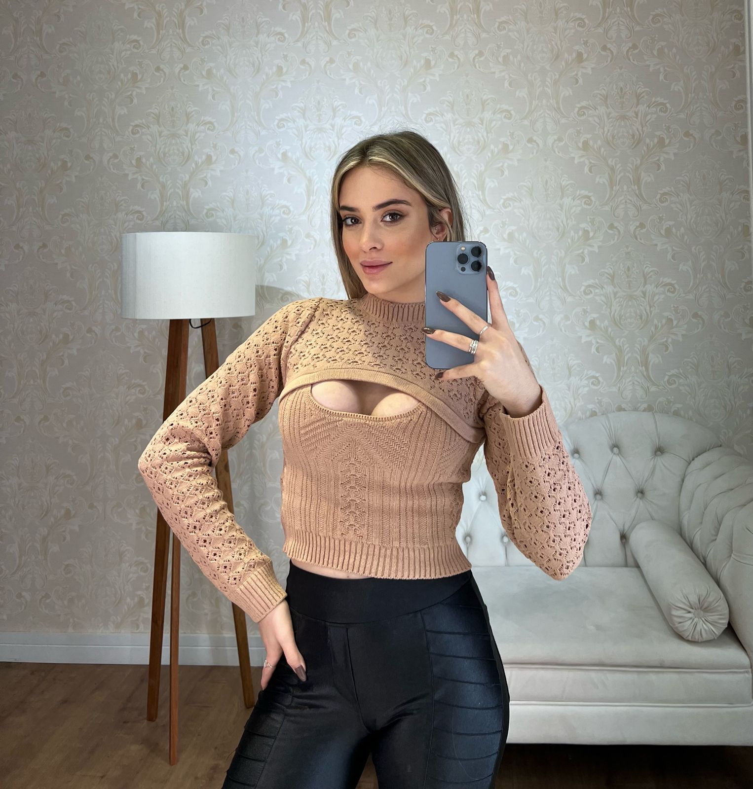 Cropped Lauren - rendado decote