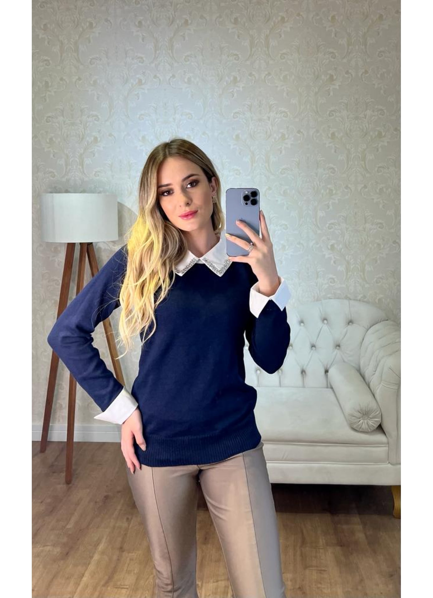 Bl Muriel - gola camisa bordada