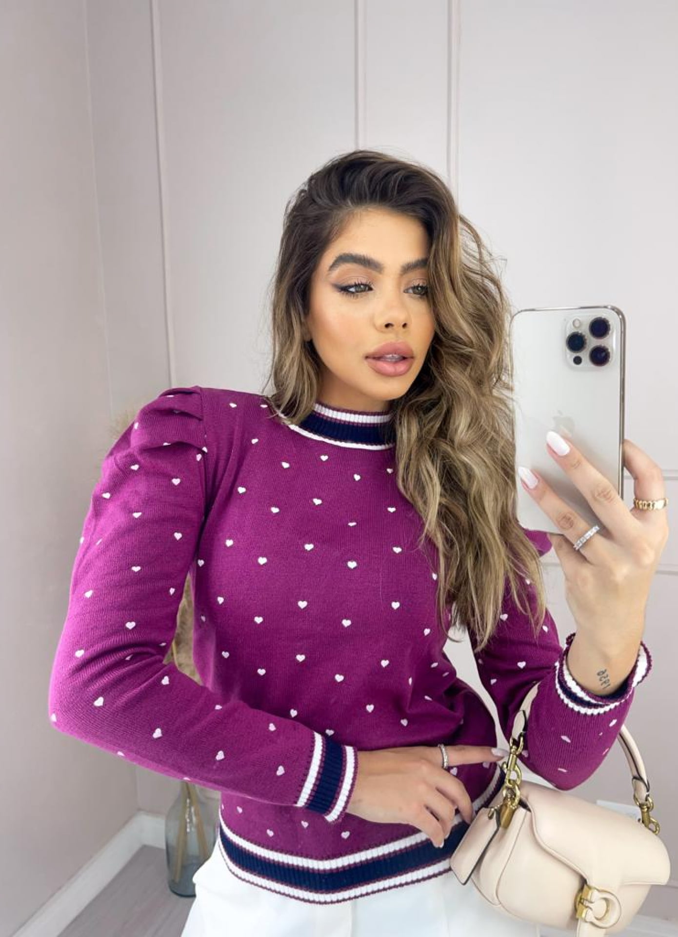 Blusa Letícia - coração manga puff