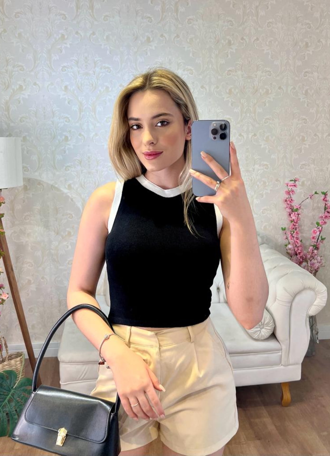 Cropped Miami - bicolor decote careca