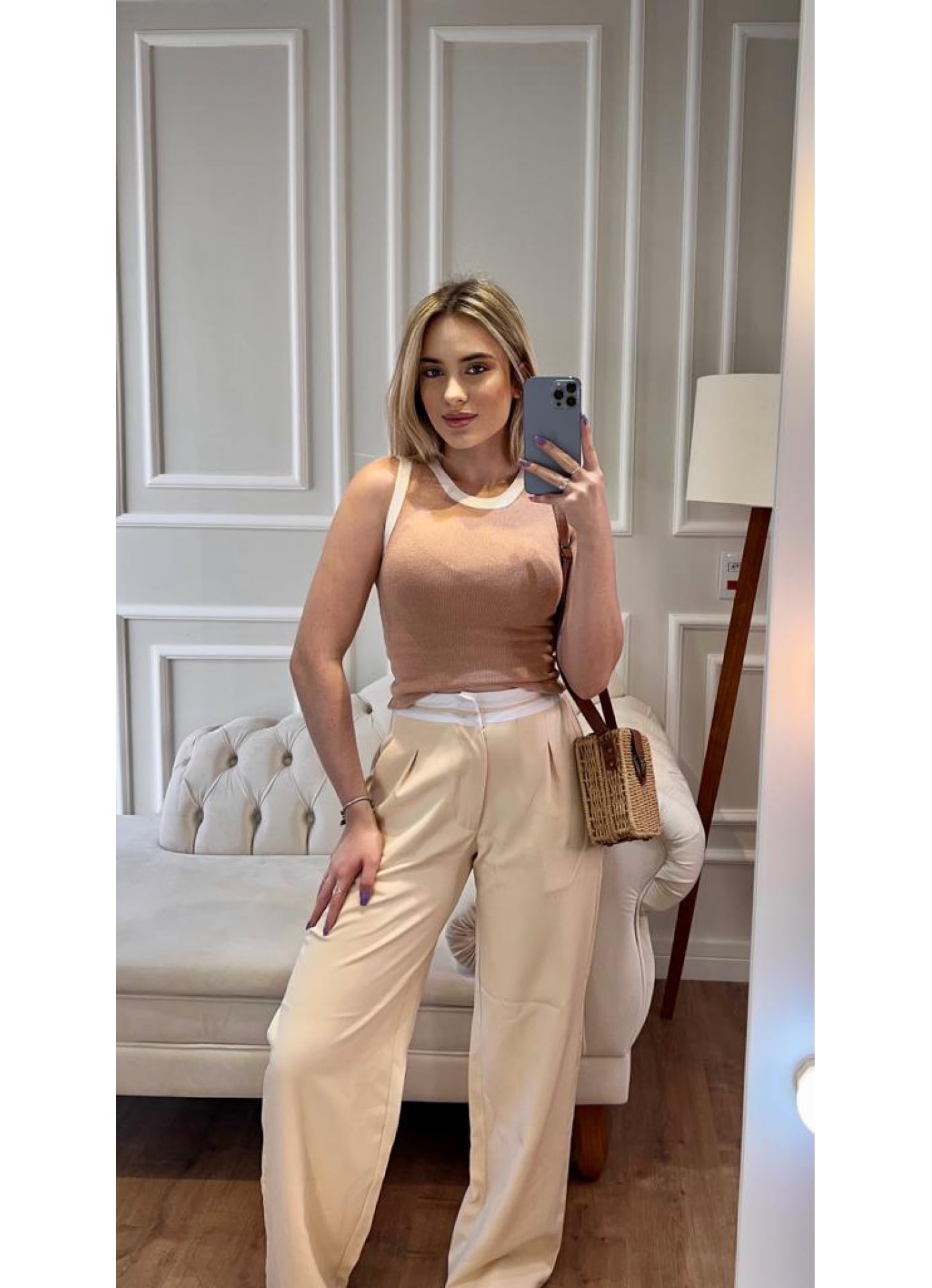 Cropped Miami - bicolor decote careca