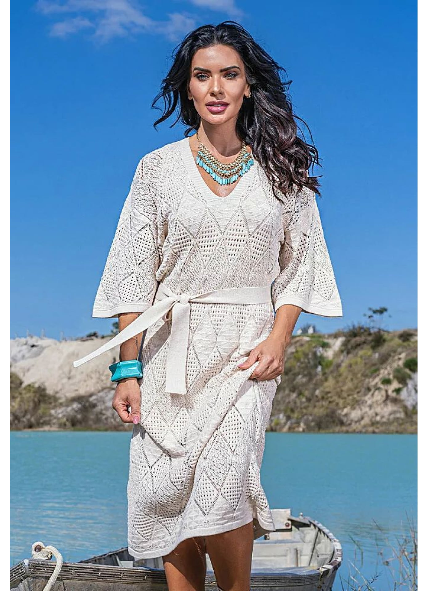 Vestido Grécia - rendado modal