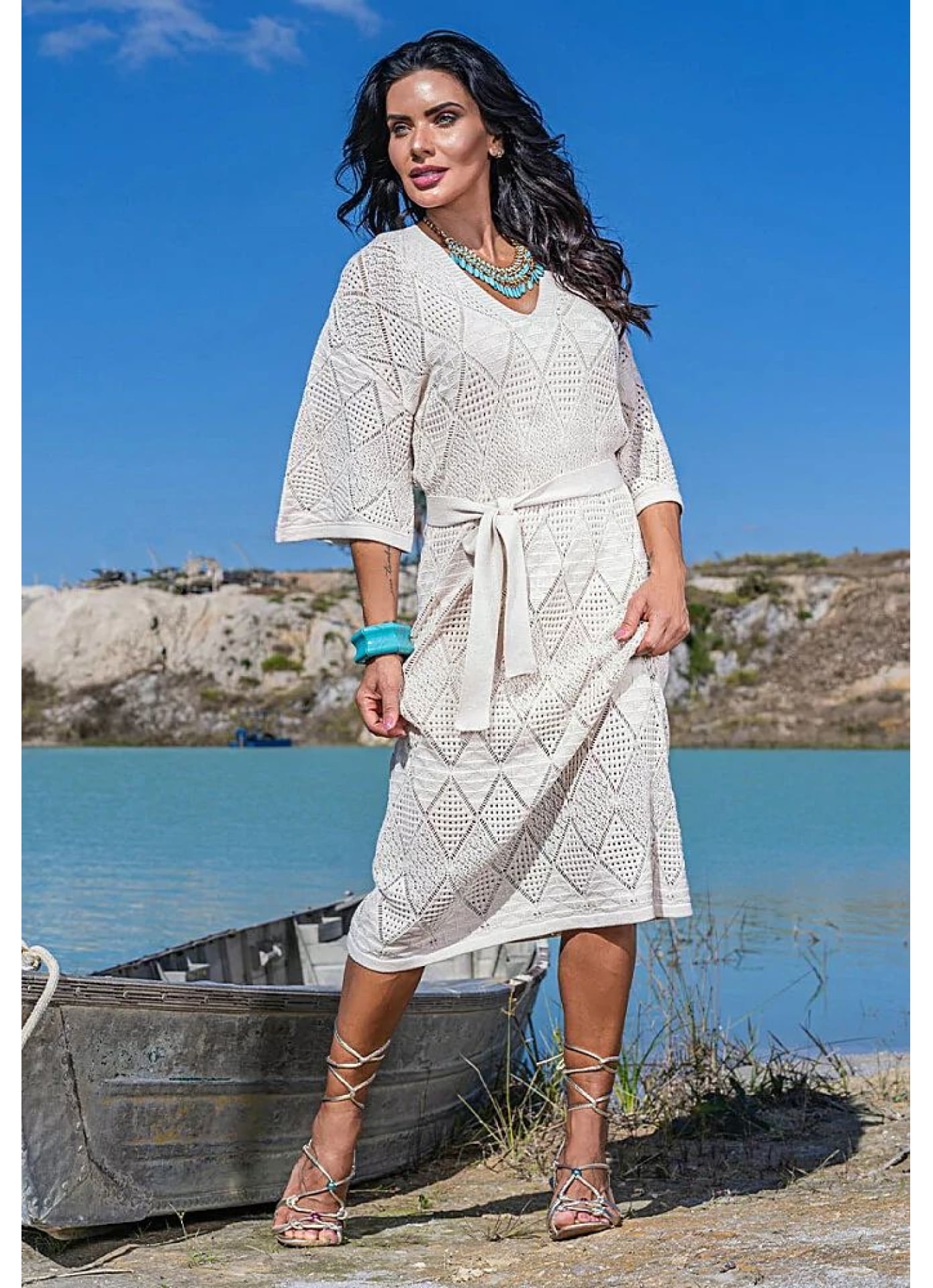 Vestido Grécia - rendado modal