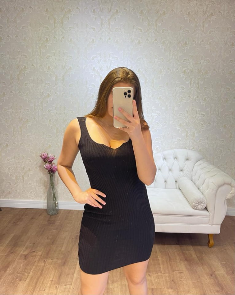 Vestido Thamires- canelado decote