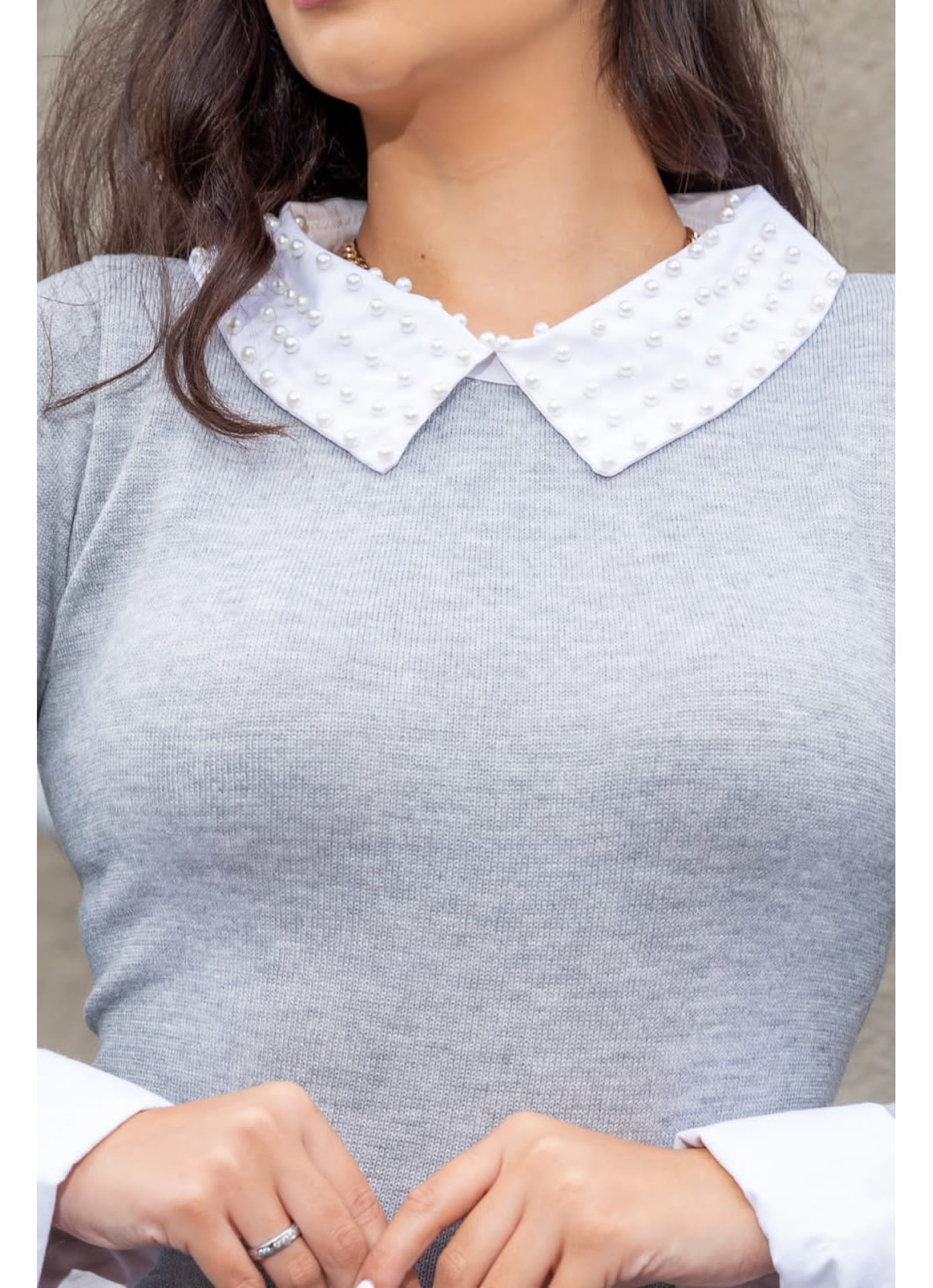 Bl Emilly - camisa embutida com pérolas 